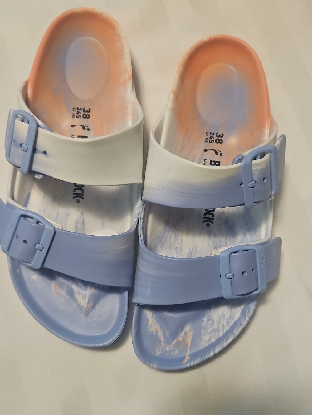 Birkenstock EVA Sandals in Coral Peach Multi